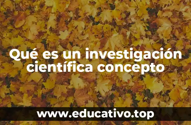 Qué es un investigación científica concepto