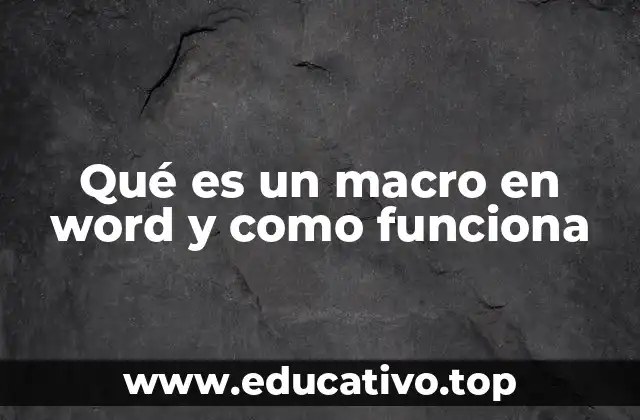 Qué es un macro en word y como funciona