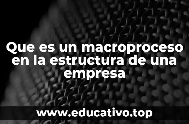 Que es un macroproceso en la estructura de una empresa