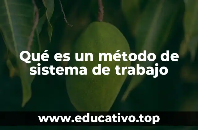 Qué es un método de sistema de trabajo