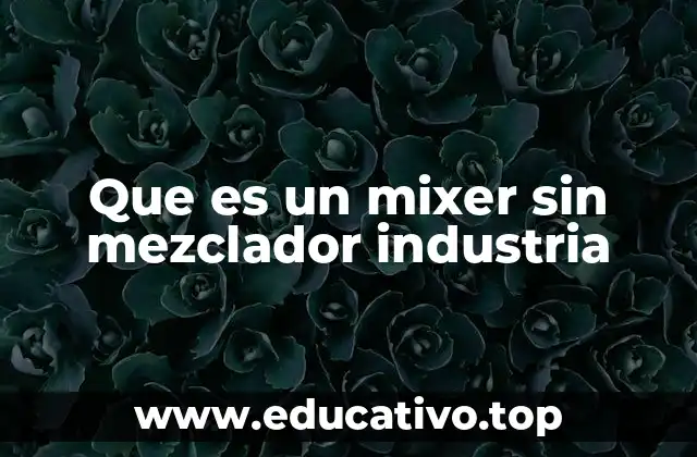 Aplicaciones industriales del mixer sin mezclador