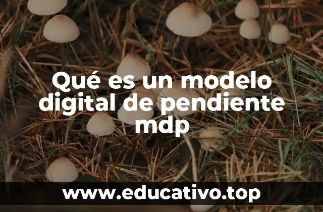 Qué es un modelo digital de pendiente mdp
