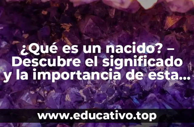 ¿Qué es un nacido? – Descubre el significado y la importancia de esta expresión