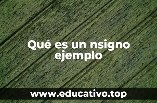 Qué es un nsigno ejemplo