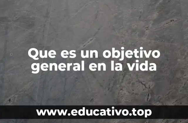 Que es un objetivo general en la vida