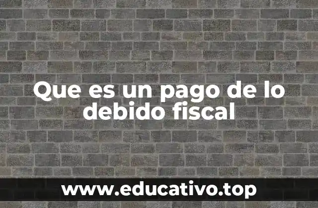 Que es un pago de lo debido fiscal