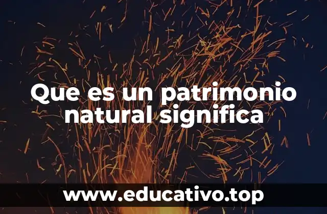 Que es un patrimonio natural significa