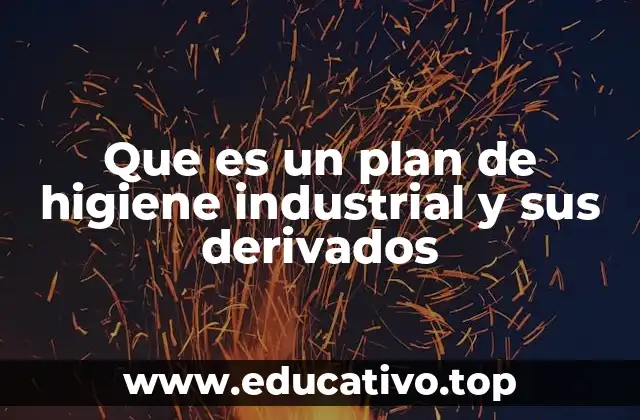 Que es un plan de higiene industrial y sus derivados