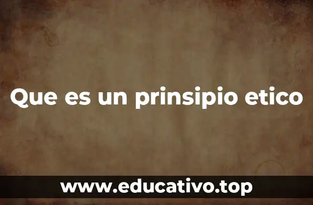 Que es un prinsipio etico
