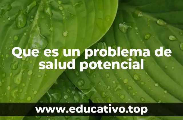 Que es un problema de salud potencial