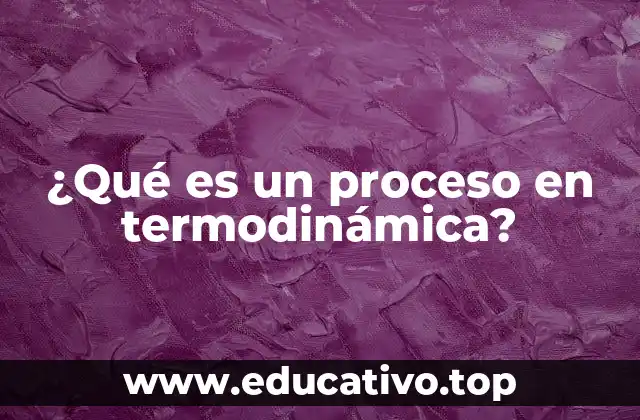 ¿Qué es un proceso en termodinámica?