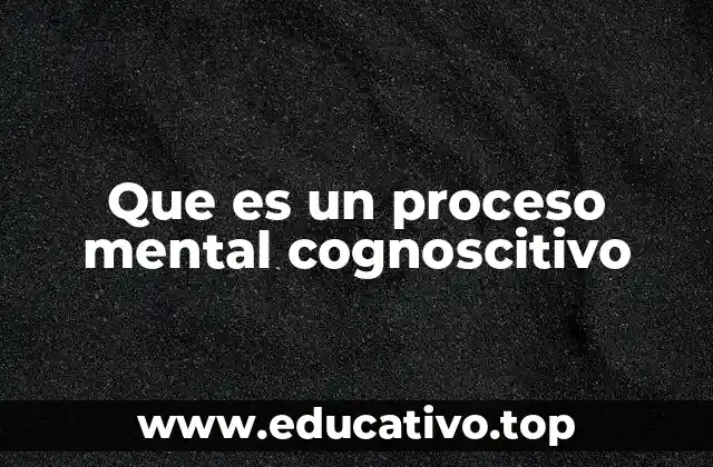Que es un proceso mental cognoscitivo