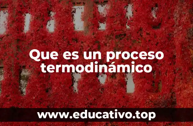 Que es un proceso termodinámico