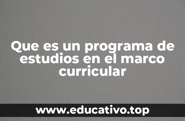 La relación entre el marco curricular y los programas de estudio