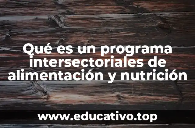 Qué es un programa intersectoriales de alimentación y nutrición