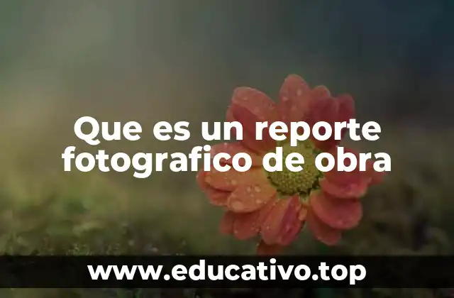 Que es un reporte fotografico de obra