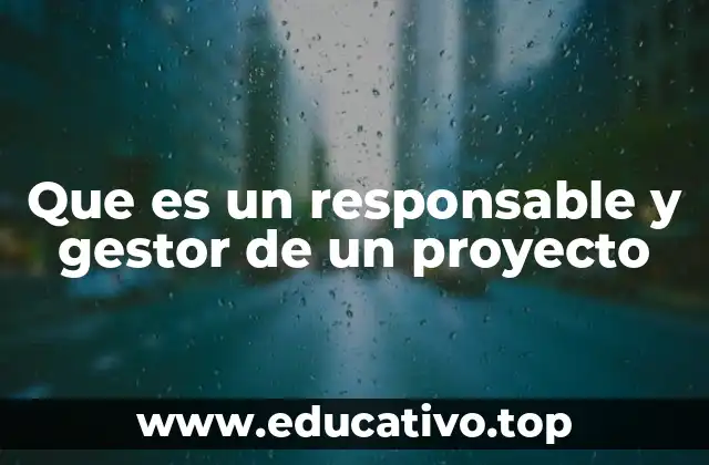 Que es un responsable y gestor de un proyecto