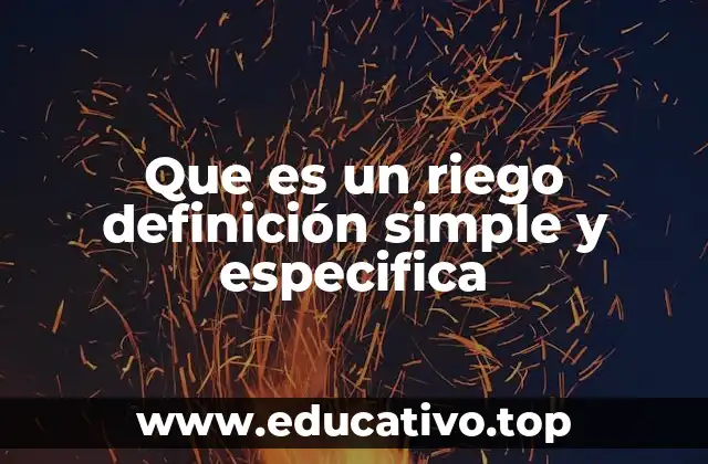 Que es un riego definición simple y especifica