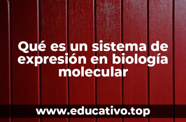 Qué es un sistema de expresión en biología molecular