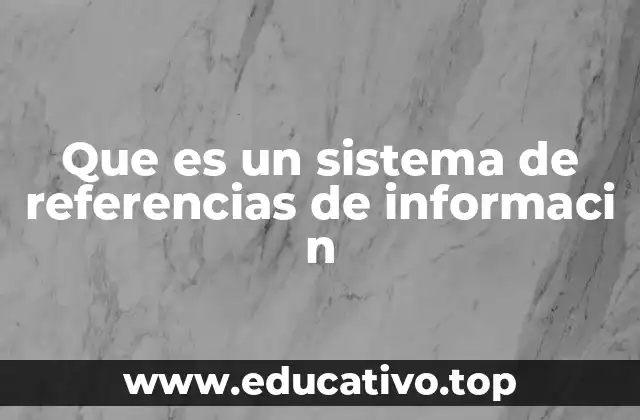 Que es un sistema de referencias de informaci n