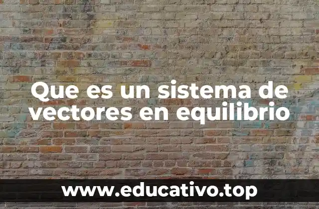 Que es un sistema de vectores en equilibrio