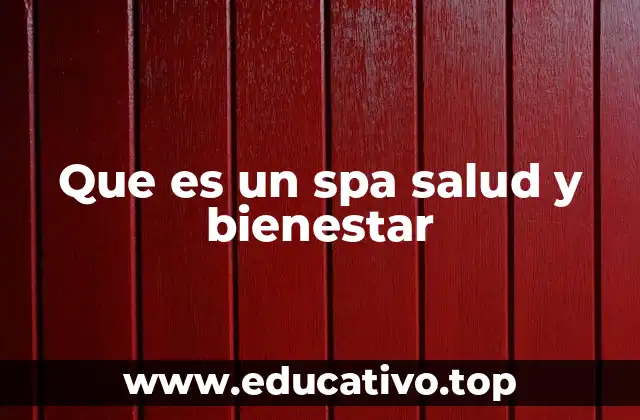 Que es un spa salud y bienestar