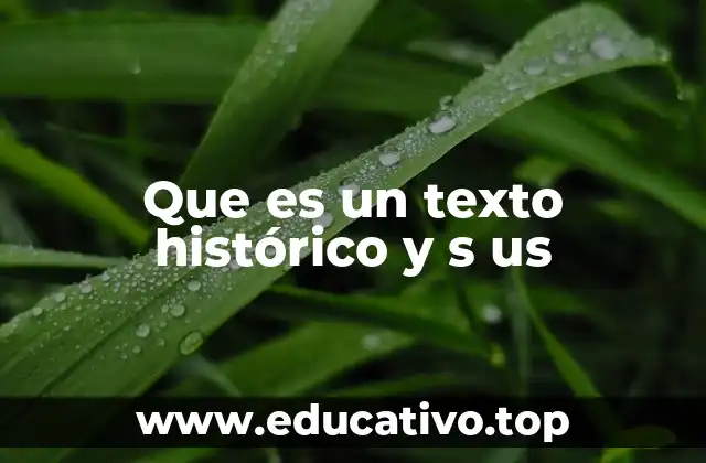 Que es un texto histórico y s us