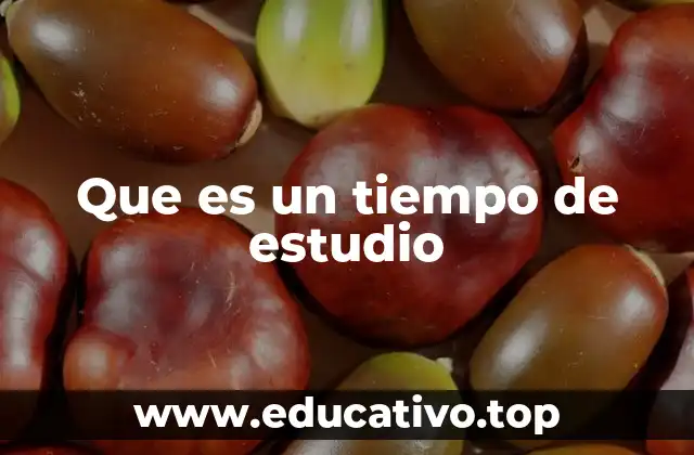Que es un tiempo de estudio