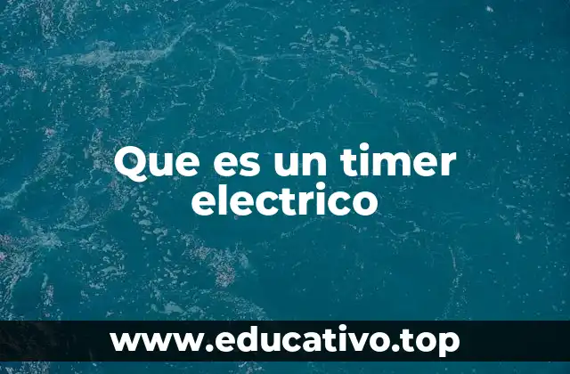 Que es un timer electrico