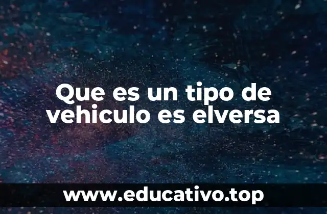 Que es un tipo de vehiculo es elversa