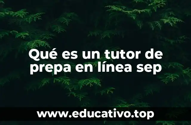 Qué es un tutor de prepa en línea sep