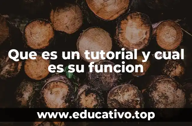 Que es un tutorial y cual es su funcion