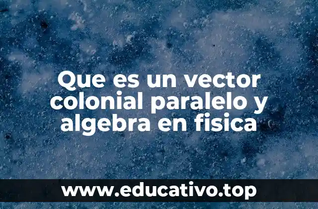 Que es un vector colonial paralelo y algebra en fisica
