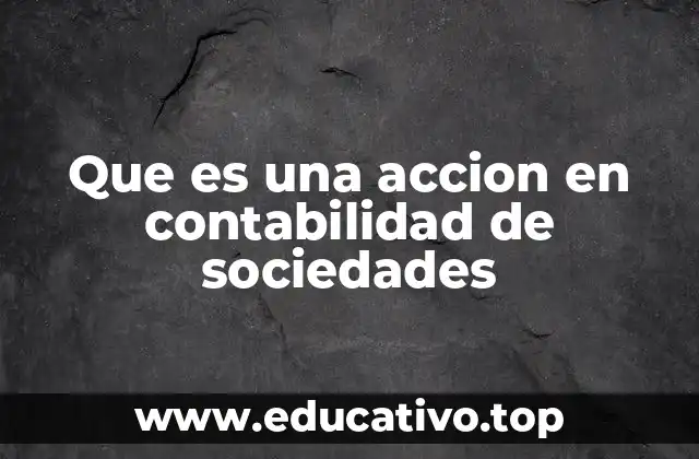 Que es una accion en contabilidad de sociedades