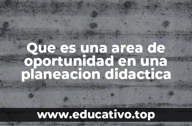 Que es una area de oportunidad en una planeacion didactica