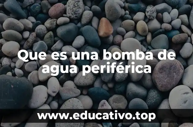 Características principales de las bombas periféricas
