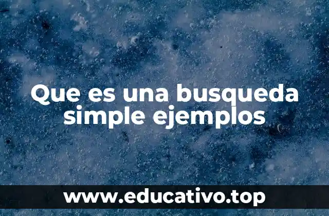 Que es una busqueda simple ejemplos