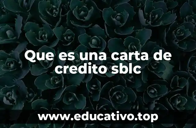 Que es una carta de credito sblc