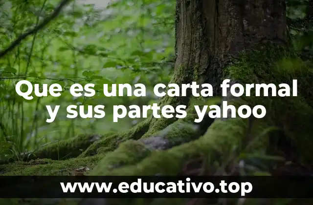Que es una carta formal y sus partes yahoo