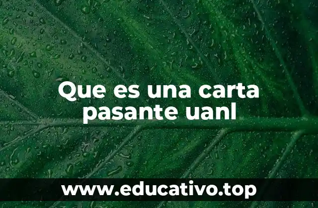 Que es una carta pasante uanl