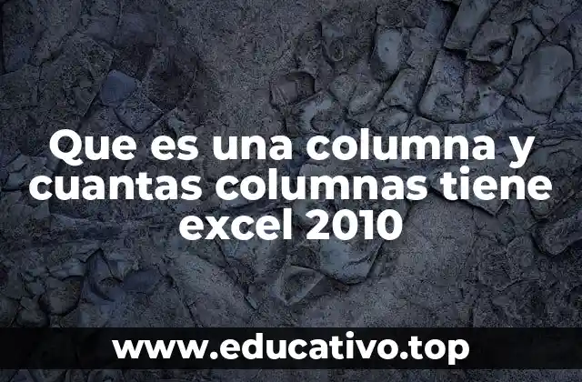 Que es una columna y cuantas columnas tiene excel 2010