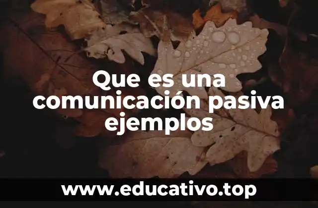 Que es una comunicación pasiva ejemplos