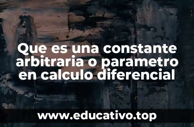 Que es una constante arbitraria o parametro en calculo diferencial
