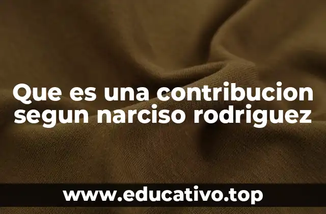 Que es una contribucion segun narciso rodriguez