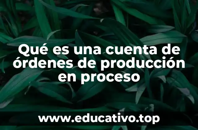 Qué es una cuenta de órdenes de producción en proceso