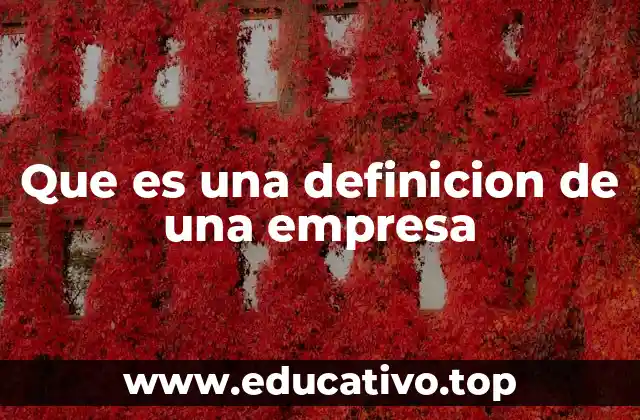 Que es una definicion de una empresa