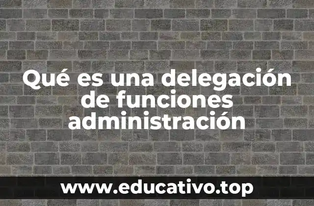 Qué es una delegación de funciones administración