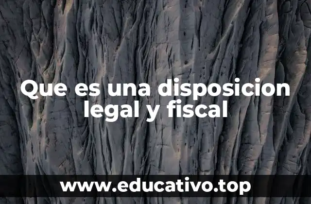 Que es una disposicion legal y fiscal
