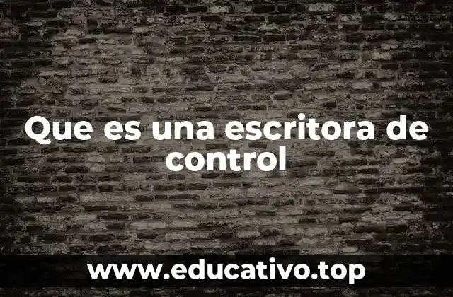 Que es una escritora de control