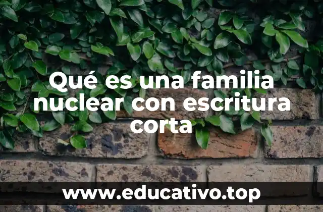 Qué es una familia nuclear con escritura corta